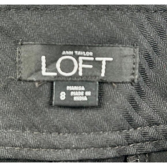 Ann Taylor LOFT Marisa Black Slim Pants w/Zipper Ankles Size 8 | Work Trousers - Picture 6 of 8